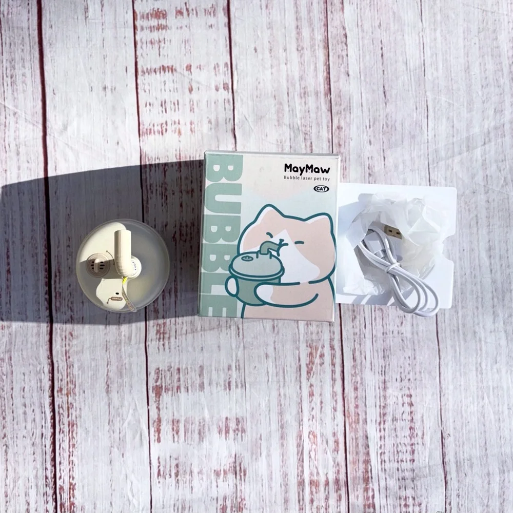 Maymaw Automatic Laser Rotating Cat Toy Interactive Catnip Cream Rechargeable